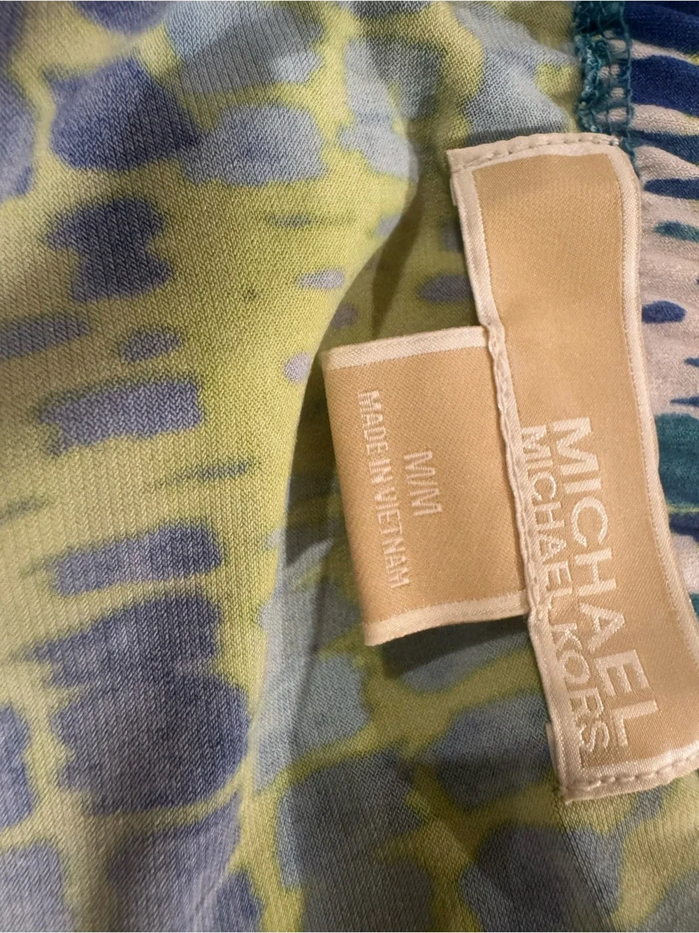 Michael Kors Women's Sleeveless Halter Printed Tie-Waist Dress in Blue & Green